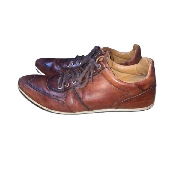 Magnanni Marlow Cognac Brown Leather Lace Up Men Sneakers size 10 - Picture 5 of 11
